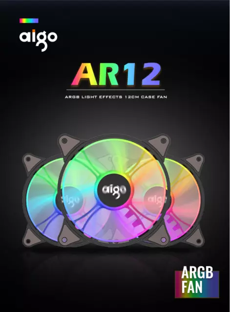 Aigo 5V 120mm Pc Gamer Computer Case Fan que enfría los ventiladores ARGB... 3