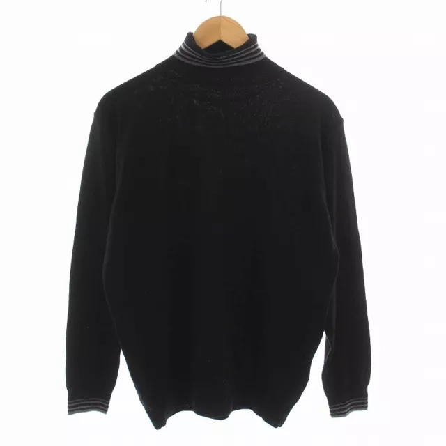 Paul Smith Collection Knit Sweater Turtleneck Long Sleeve Wool L Black /Ym Men'S