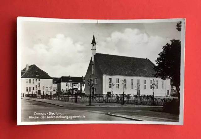 Foto AK DESSAU Siedlung 1939 Kirche der Auferstehungsgemeinde   ( 48964