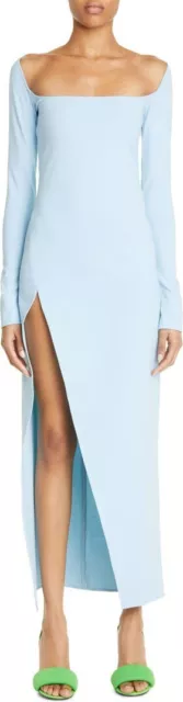 THE ATTICO Lawrence Long Sleeve Square Neck Jersey Dress IT 46 US 10 L Org$1,100
