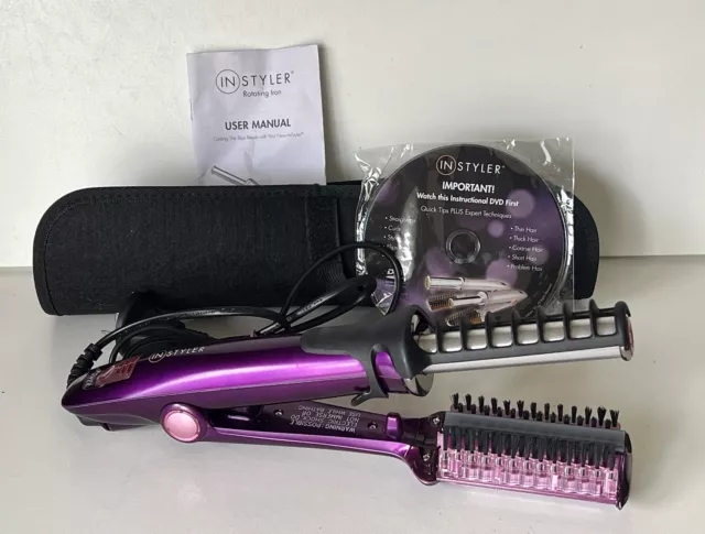 instyler rotating iron Brush Hair Curler Thin Small Barrel Model 1s1005.1 Purple