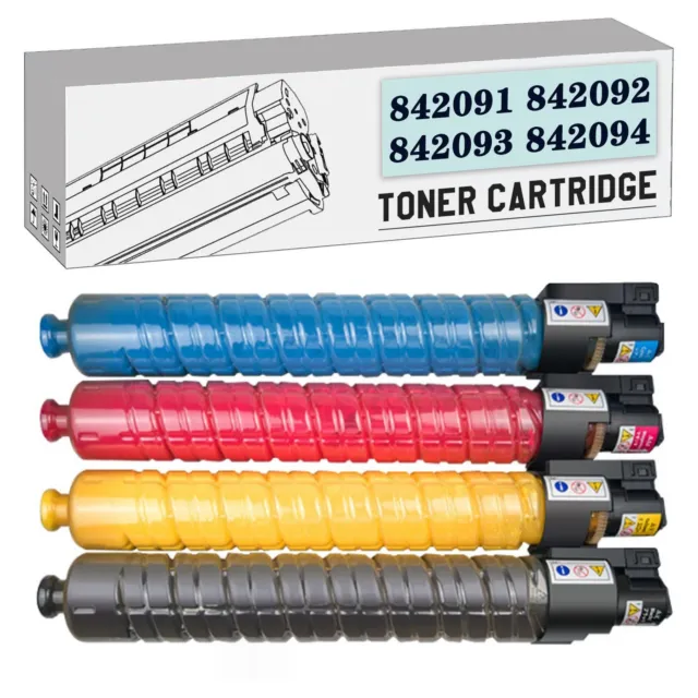 Ricoh MP C306 C307 C406 C407 4-Color Toner Cartridges, Compatible 842091-842094