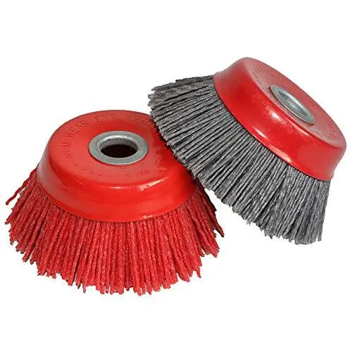 2PCS 4 Inch Abrasive Wire Nylon Cup Brush for Angle Grinder for Cleaning Polis