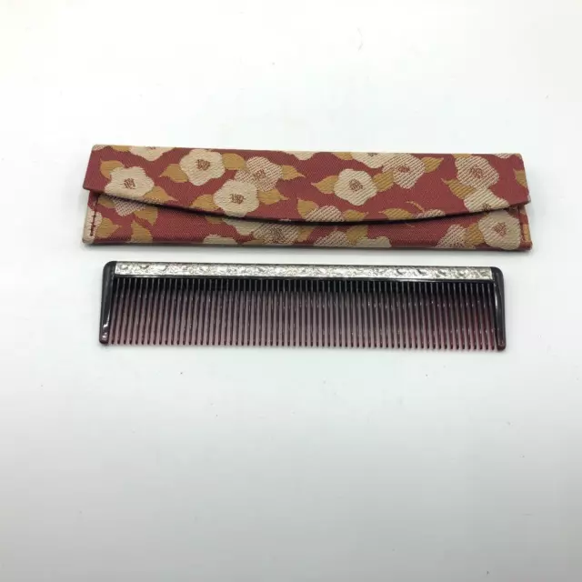 Shiseido Hair Comb With Snap Closure Hard Carry Case Nice Vintage NOS 5-1/2"