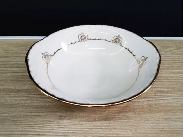 CROOKSVILLE Semi-Porcelain 8.5 inch Bowl ~ THEMATIE~ 22 Karat Gold Flowers