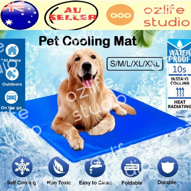 Pet Cooling Mat Dog Cat Gel Non-Toxic Bed Puppy Self-cool Summer Ice Pad 5 Sizes