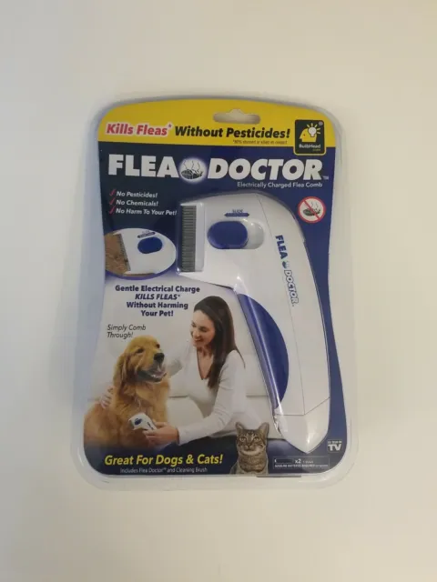 Flea Doctor Electronic Flea Comb for Dogs & Cats New In Package As Seen On TV.