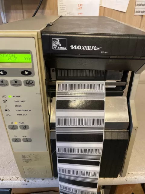 Zebra 140Xi III Plus Label Thermal Printer 140-741-00000 USB Ethernet Serial