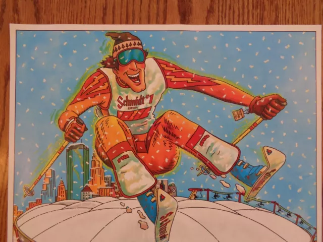 Schmidt Beer Poster Vintage 1988 Minnesota Moguls Metrodome NOS 2