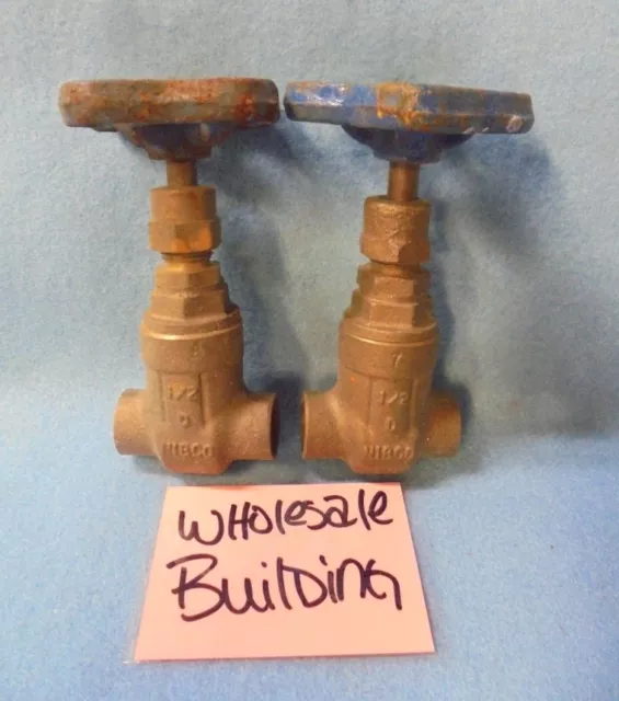 Nibco S-113 Bronze 1/2" Gate Valve, 125 Swp, 200 Wog, Solder Ends, Lot Of 2