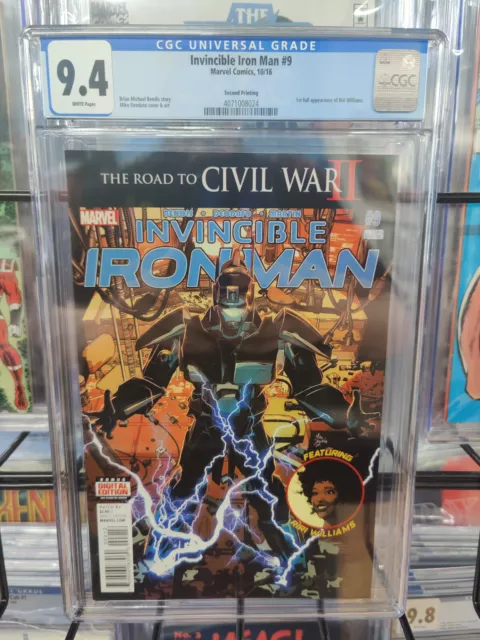 Invincible Iron Man #9 (2016) - Cgc Grade 9.4 - 1St App Riri Williams 2Nd Print!