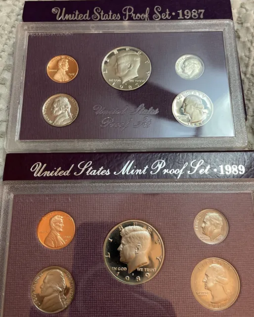 1987 & 1989 US Mint Proof Set Lot of 2