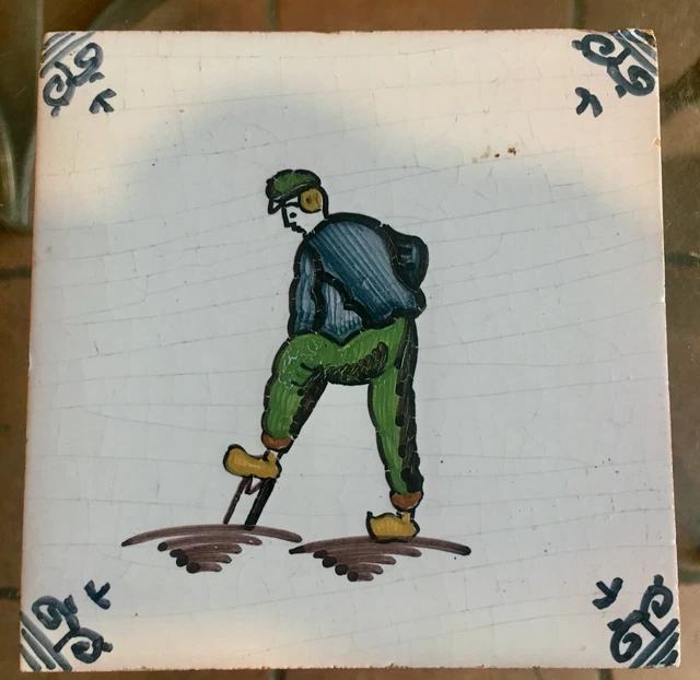 Dutch Delft Tile 18th Century Style Glazed Earthenware