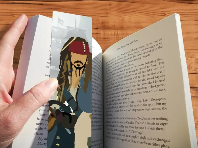 Disney Jack Sparrow Bookmark Gift Handmade Minimalist Style Geeky Original Art