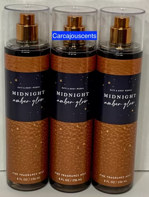 BATH & BODY Works Midnight Amber Glow Fine Fragrance Mist Set of 3 $39.97 -  PicClick