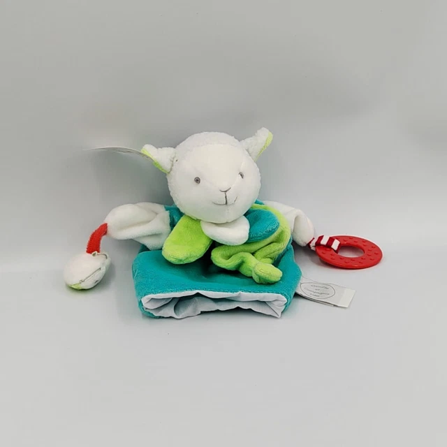 Doudou et compagnie marionnette eveil mouton blanc bleu vert rouge Magic - 31033
