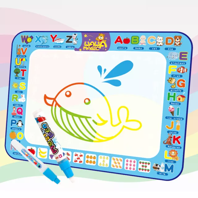 Big Aquapaint Mat with Magic Pen Erasable Drawing Mat Reusable for Child Toddler