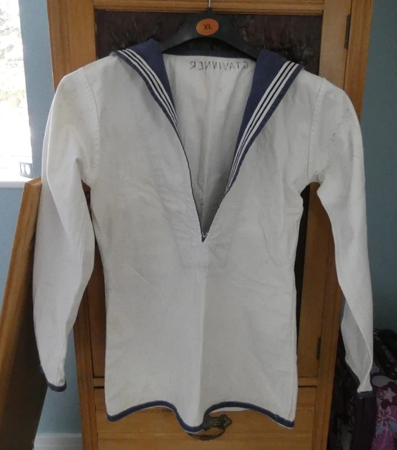 WWII ROYAL NAVY class 2 Whites Square neck Rig uniform Tunic jumper ...