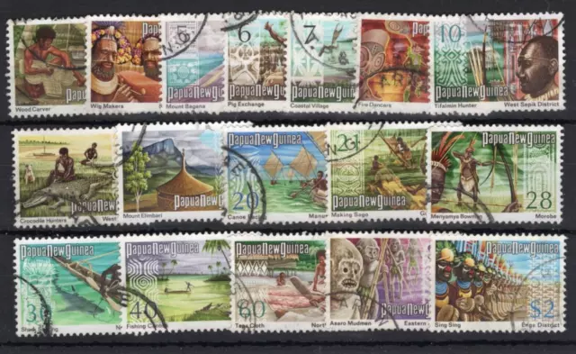 Papua New Guinea 1973 definitives complete (ex 8c & 25c) all postally cds used