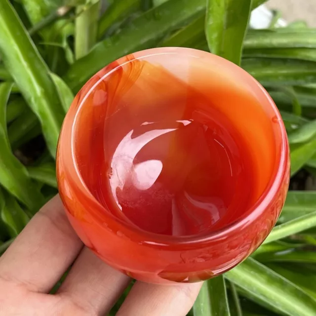 Natural Red agate quartz crystal carved bowl Reiki healing random 1pc