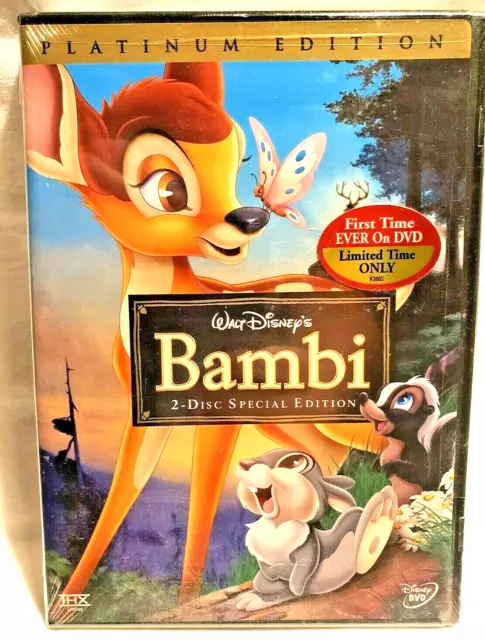 New Sealed!  Walt Disneys Bambi - 2 DVD Disc Special Platinum Edition