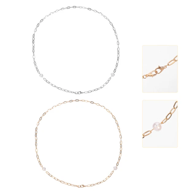 2 Pcs Face Cover Lanyard Glasses Chain Metal Holder Neck Lanyard Chain Belt
