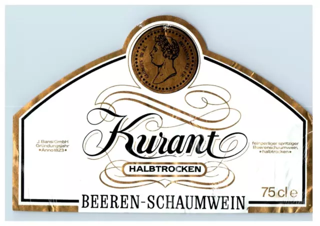 1970's-80's Kwrant Halbtrocken Schaumwein German Wine Label Original S43E