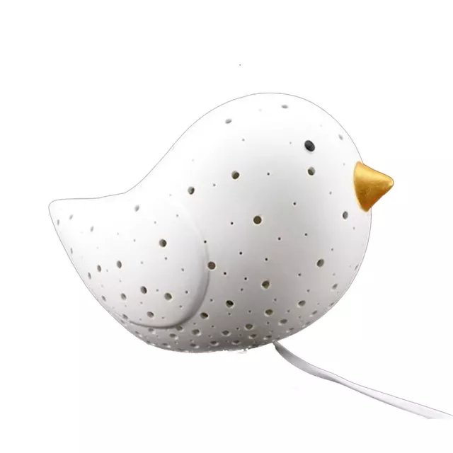 Lampe à poser oiseau en porcelaine blanche 24 cm