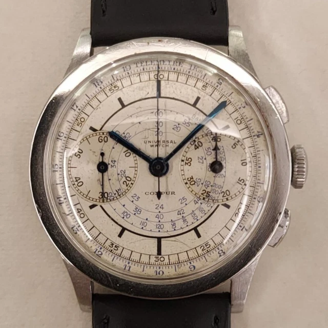 UNIVERSAL CHRONOGRAPHE COMPUR En au Mouvement Remontage Manuel 37 MM ...