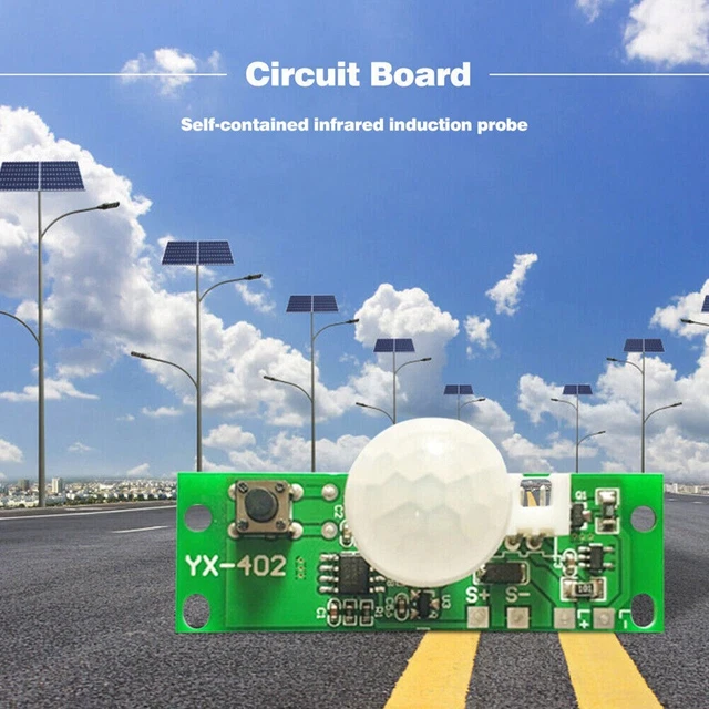 1 X 3.7V HÁGALO USTED MISMO Lámpara Solar Placa de PCB Control Sensor Módulo Controlador Infrarrojo