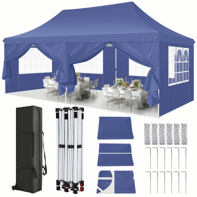 Faltpavillon 3x3/3x6m Pavillon Wasserdicht Faltbarzelt Popup Gartenzelt Pavillon