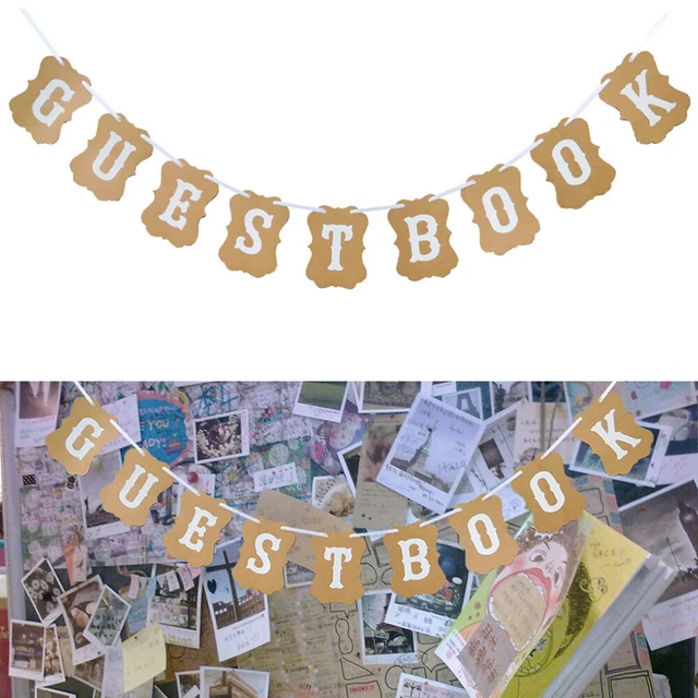 Banner matrimonio bunting libro degli ospiti striscioni decorativi decorazione tela