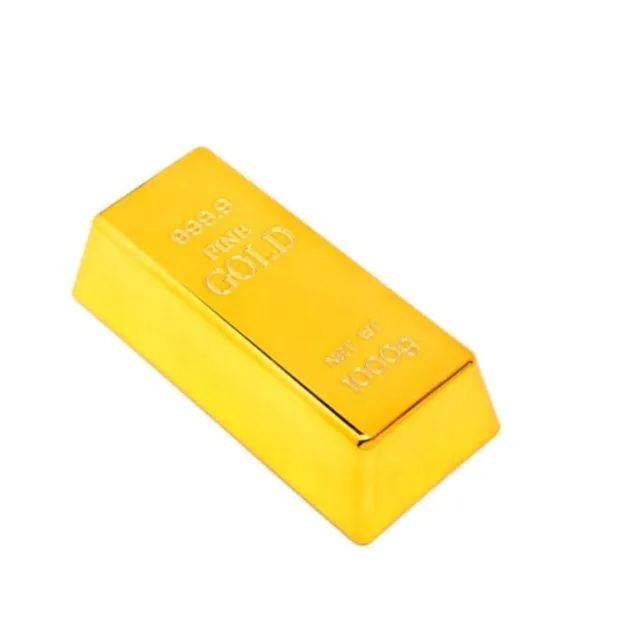 Yellow Gold Bullion Door Stopper Sturdy Fake Gold Bar Paperweight