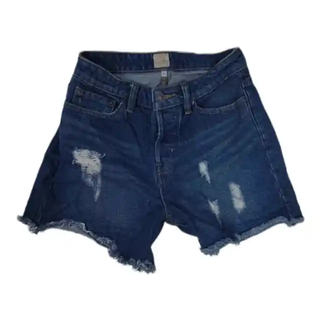 Rip Curl Shorts Juniors 3 Blue Denim Jean Distressed Cut Off Button Fly Womens