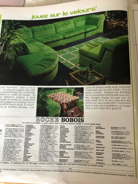 Publicité Vintage Advertising MEUBLE ROCHE-BOBOIS (Septembre 1974)