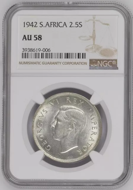 2,5 Shilling GEORGE VI South Africa 1942 NGC AU 58