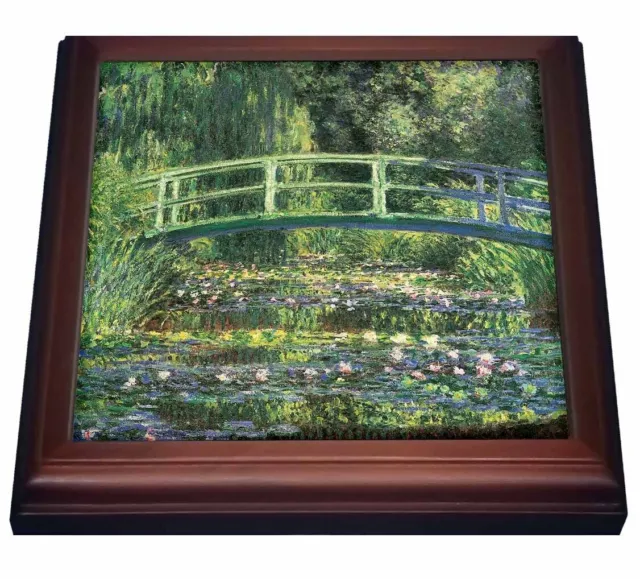 3dRose Water Lilies and Japanese Bridge by Claude Monet 1899 8x8 trivet with 6x6