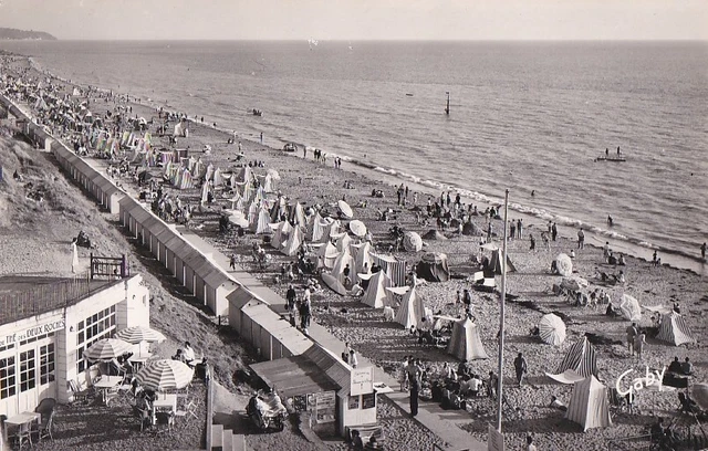 CPA 50 Granville SAINT-PAIR/MER Vue de la Plage SALON DE THE DES DEUX ROCHES