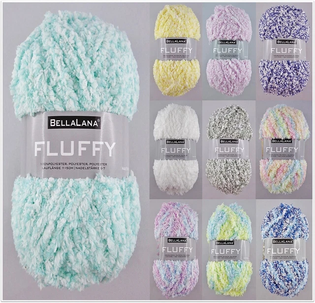 50g BellaLana Fluffy weiche dicke Wolle Garn zum Stricken Häkeln GP 39,80€/1kg