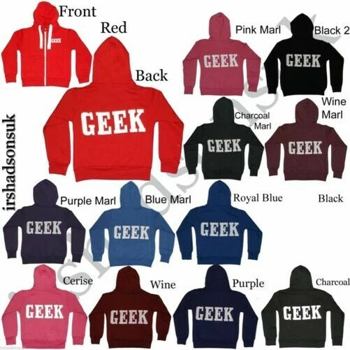New Bambine Bambini Unisex Geek Stampa Cappuccio Pile Zip Stile Misura 5-13 Anni