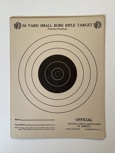 VINTAGE OFFICIAL NRA Small Bore Rifle Target Lot Of 6 Rare Patent vintage-official-nra-small-bore-rifle-target-lot-of-6-rare-patent