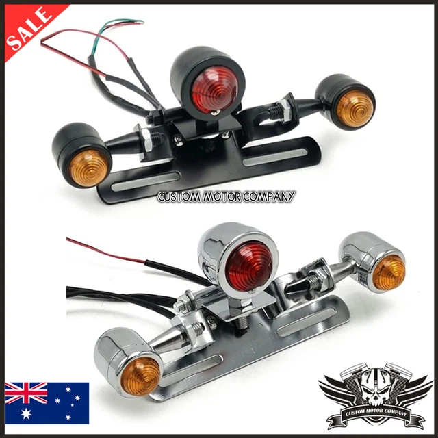 MOTORCYCLE RETRO LED Taillight Rear Brake Tail Light Blinker with ...