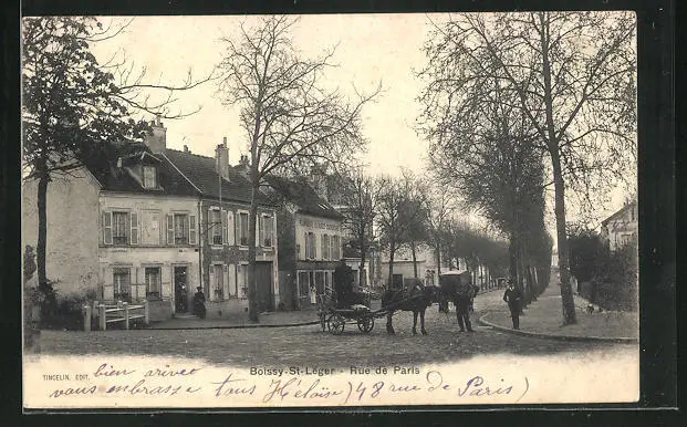 CPA Boissy-Saint-Léger, Rue de Paris, vue de la rue 1904