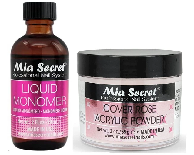 Sistema de uñas Mia Secret 2 OZ monómero líquido y juego de polvo acrílico de 2 OZ ROSA
