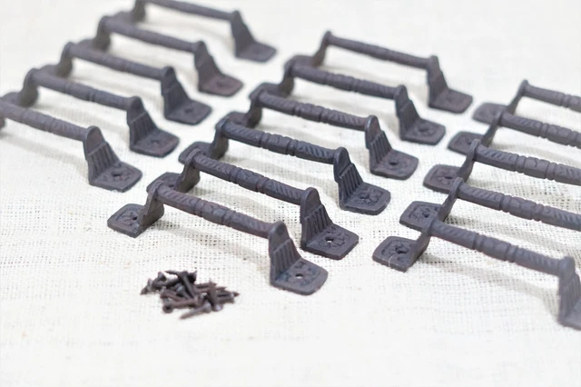 16 Cast Iron Rust Barn Handle Gate Pull Shed Door Handles Fancy Drawer Pulls