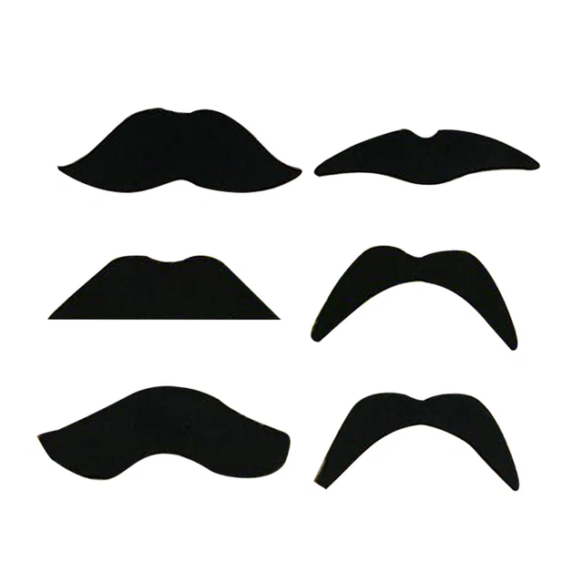 6 piezas bigotes falsos peluche autoadhesivo simulación bigotes