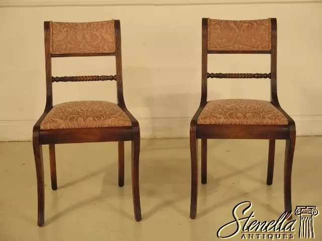 29226: Pair Regency Style Carved Oak Upholstered Occasional Chairs