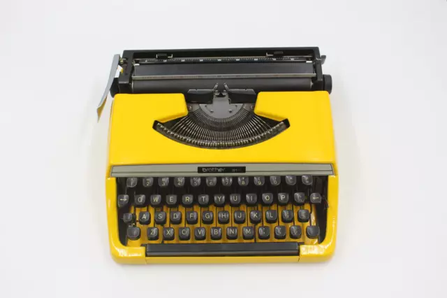 ProudlyIndia Portable Original Yellow Brother Deluxe 220 Vintage Real Typewriter