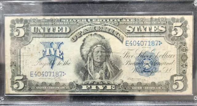 1899 $5 Indian Chief Silver Certificate FR# 274 Lot # 1180