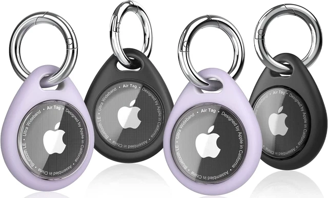 4 Pezzi Portachiavi Airtag - Porta Airtag per Apple, GPS, Chiavi Zaini E Animale